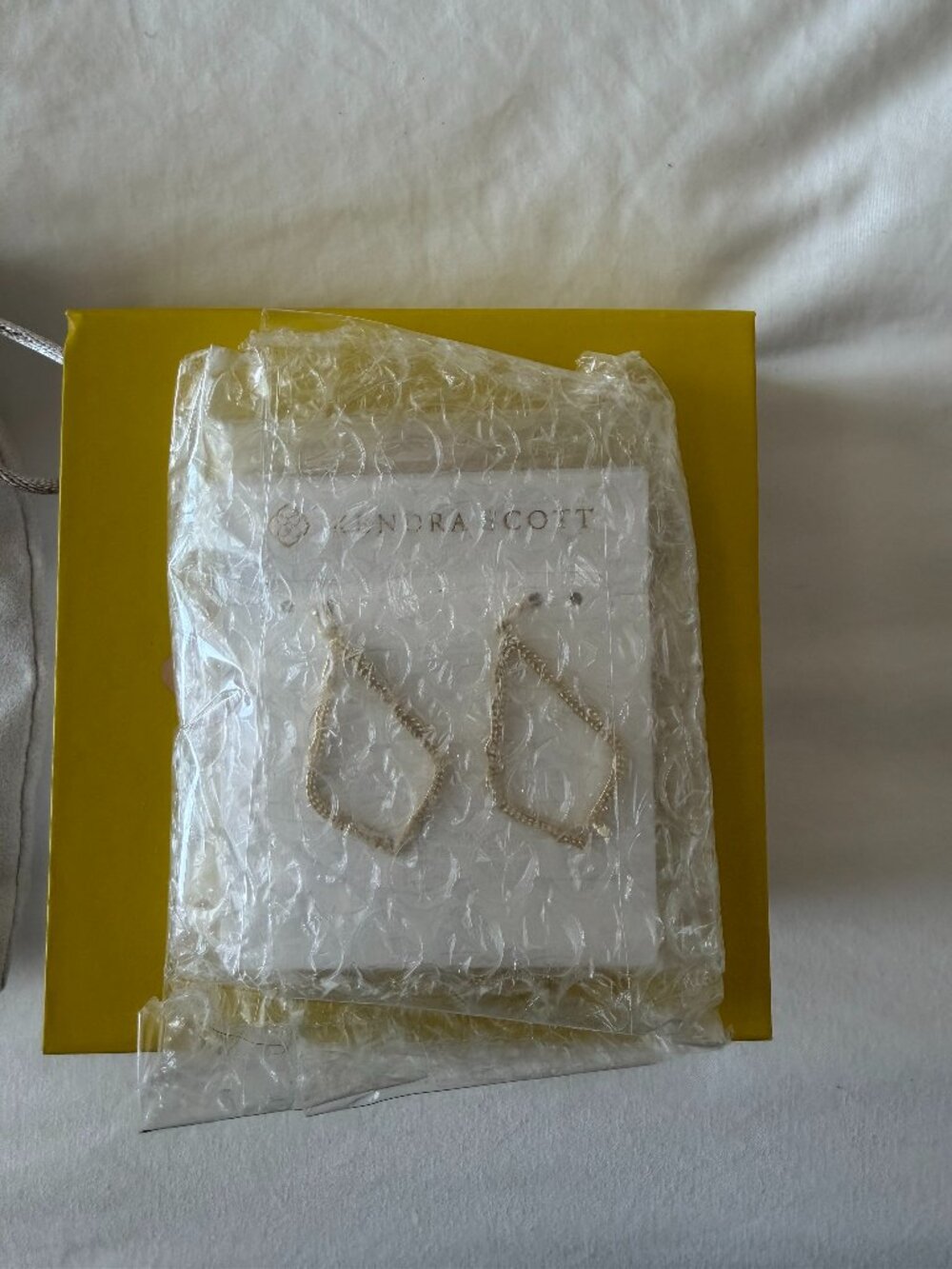 Kendra Scott Gold Geometric Drop Earrings NEW w/ Box